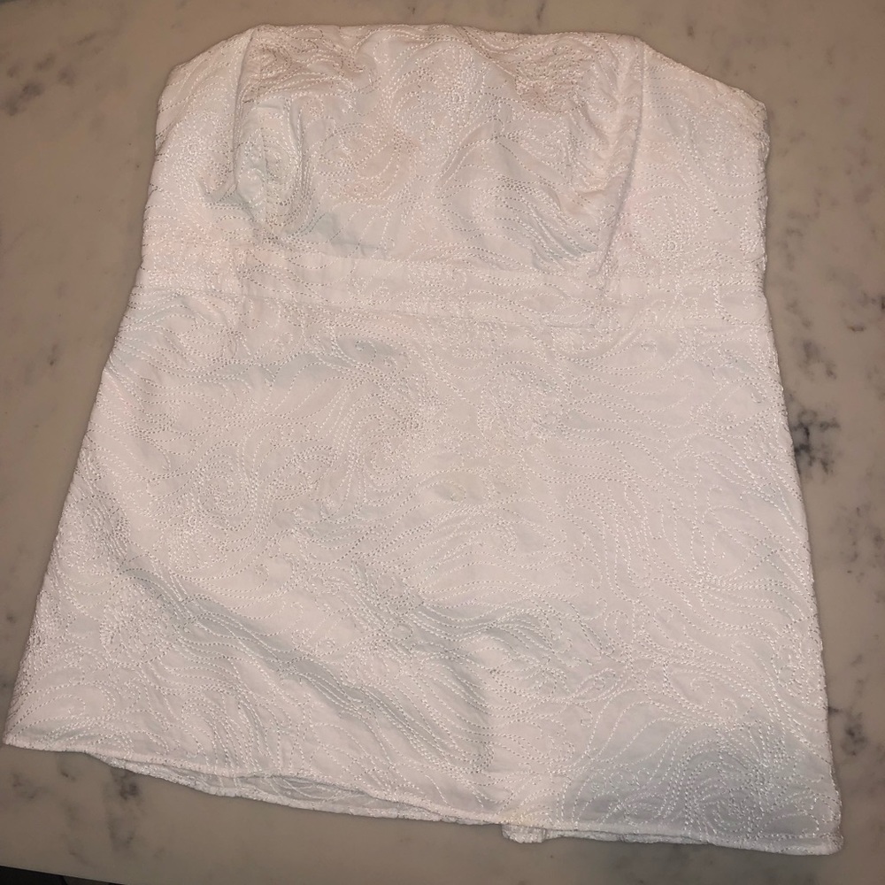 Lilly Pulitzer strapless white stitched top